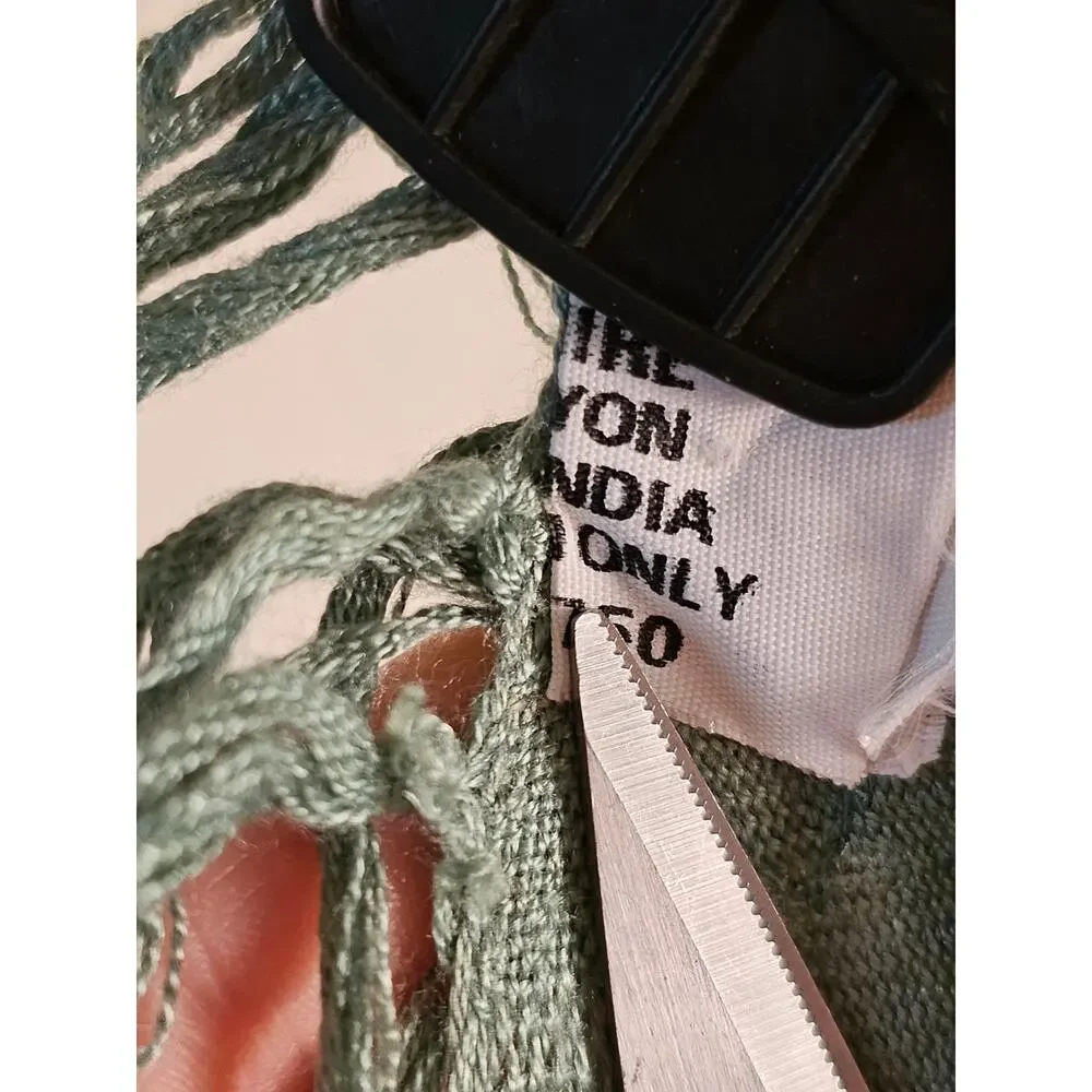 Vintage Berkshire Rayon Square  Green Woven Scarf